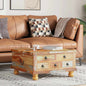 Mesa de centro de madera maciza reciclada 70x70x38 cm