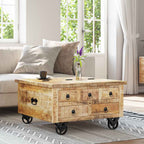 Mesa de centro de madera de mango rugosa 180x90x40 cm