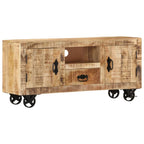 Mueble de TV madera de mango rugosa 110x30x50 cm
