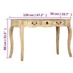 Mesa consola de madera maciza de mango 120x50x80 cm
