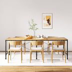 Mesa de comedor 140x70x75 cm madera maciza de acacia