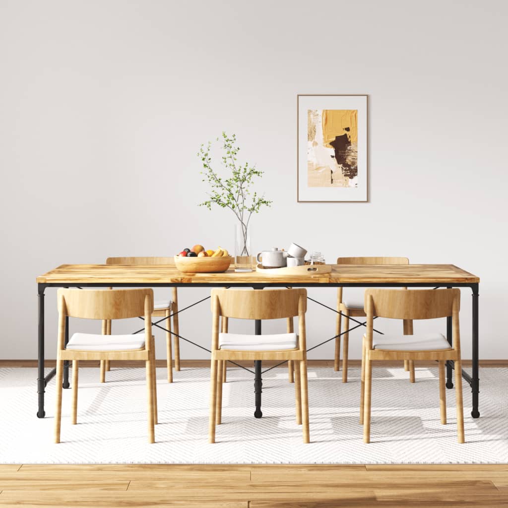Mesa de comedor 140x70x75 cm madera maciza de acacia