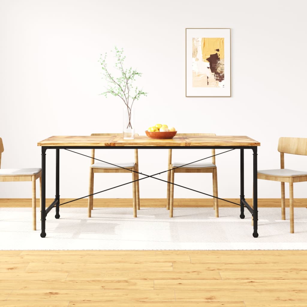 Mesa de comedor 140x70x75 cm madera maciza de acacia