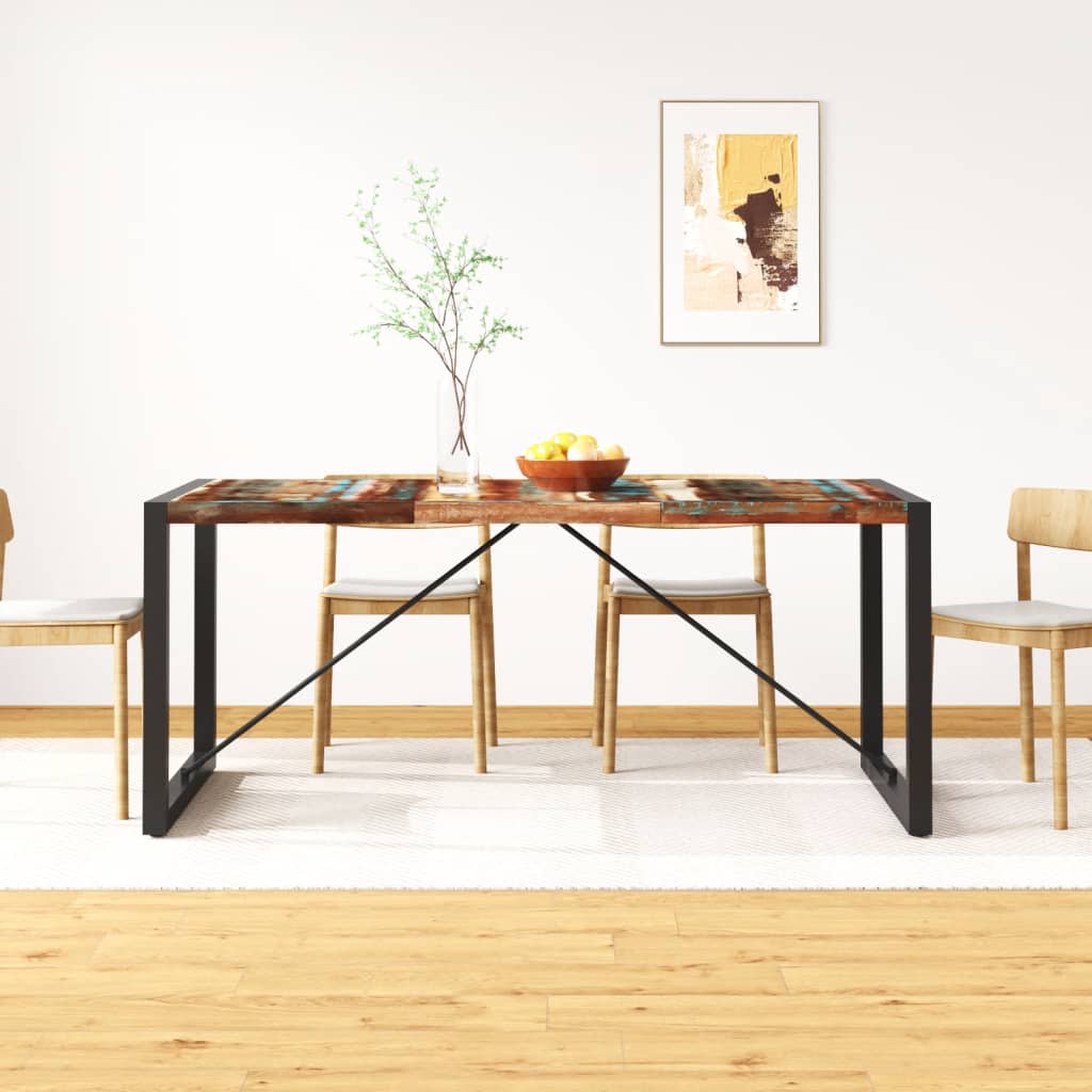 Mesa de comedor 140x70x75 cm madera maciza de acacia