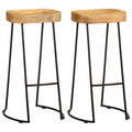 Taburetes de barra de cocina 2 unidades madera maciza de mango