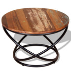 Mesa de centro de madera maciza reciclada 60x60x40 cm