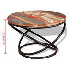 Mesa de centro de madera maciza reciclada 60x60x40 cm