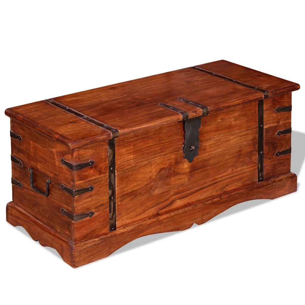 Cofre de almacenamiento de madera maciza