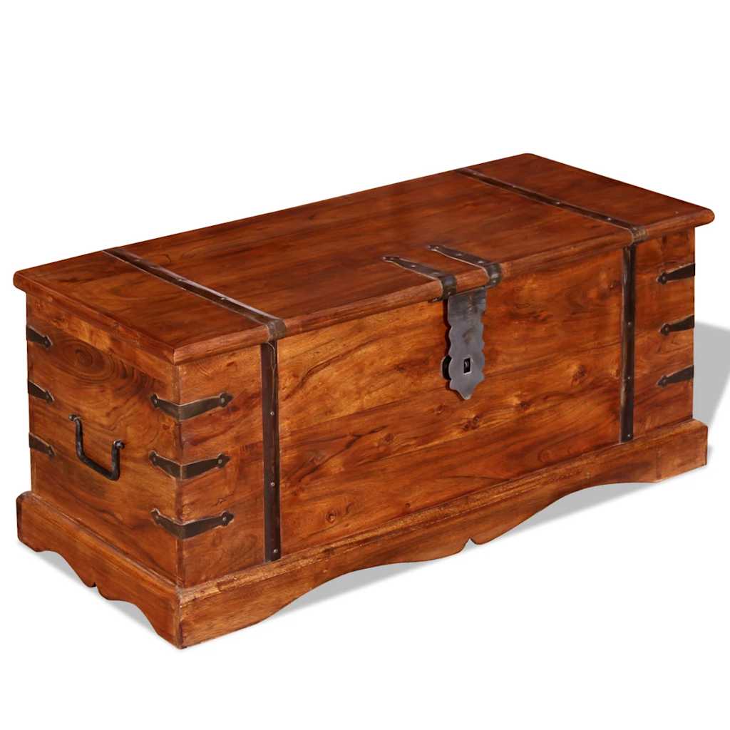 Cofre de almacenamiento de madera maciza