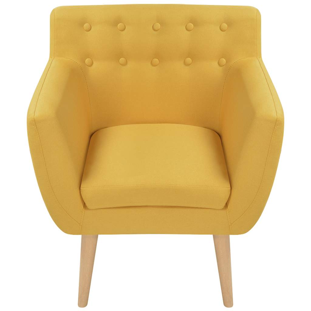 Sillón de tela amarillo