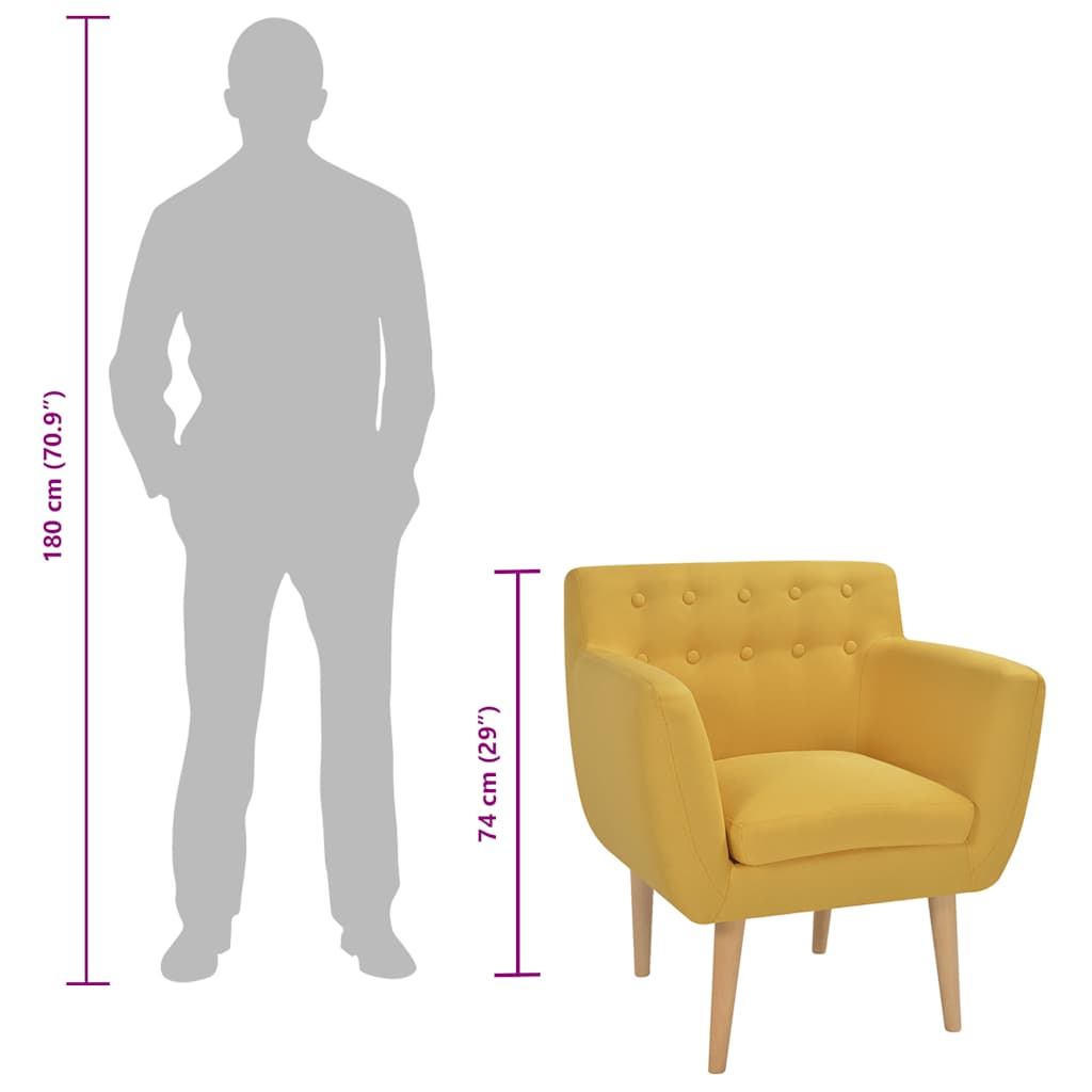 Sillón de tela amarillo