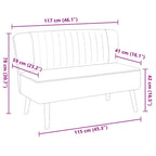 Sofá de tela gris oscuro 117x55,5x77 cm