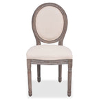 Sillas de comedor 2 unidades tela color crema