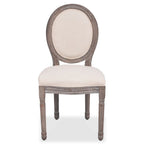 Sillas de comedor 4 unidades tela color crema