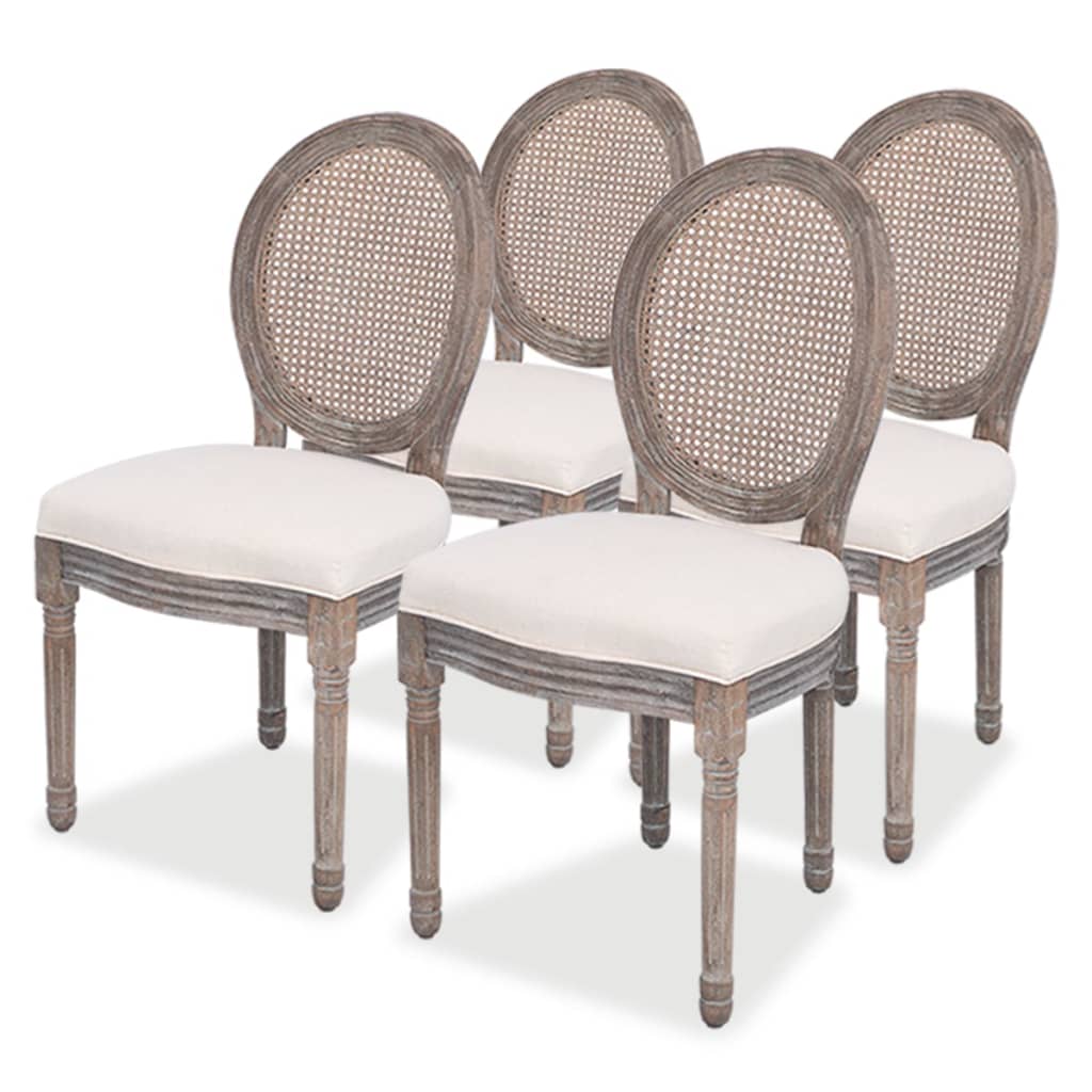 Cadeiras de sala de jantar 2 unidades tecido creme