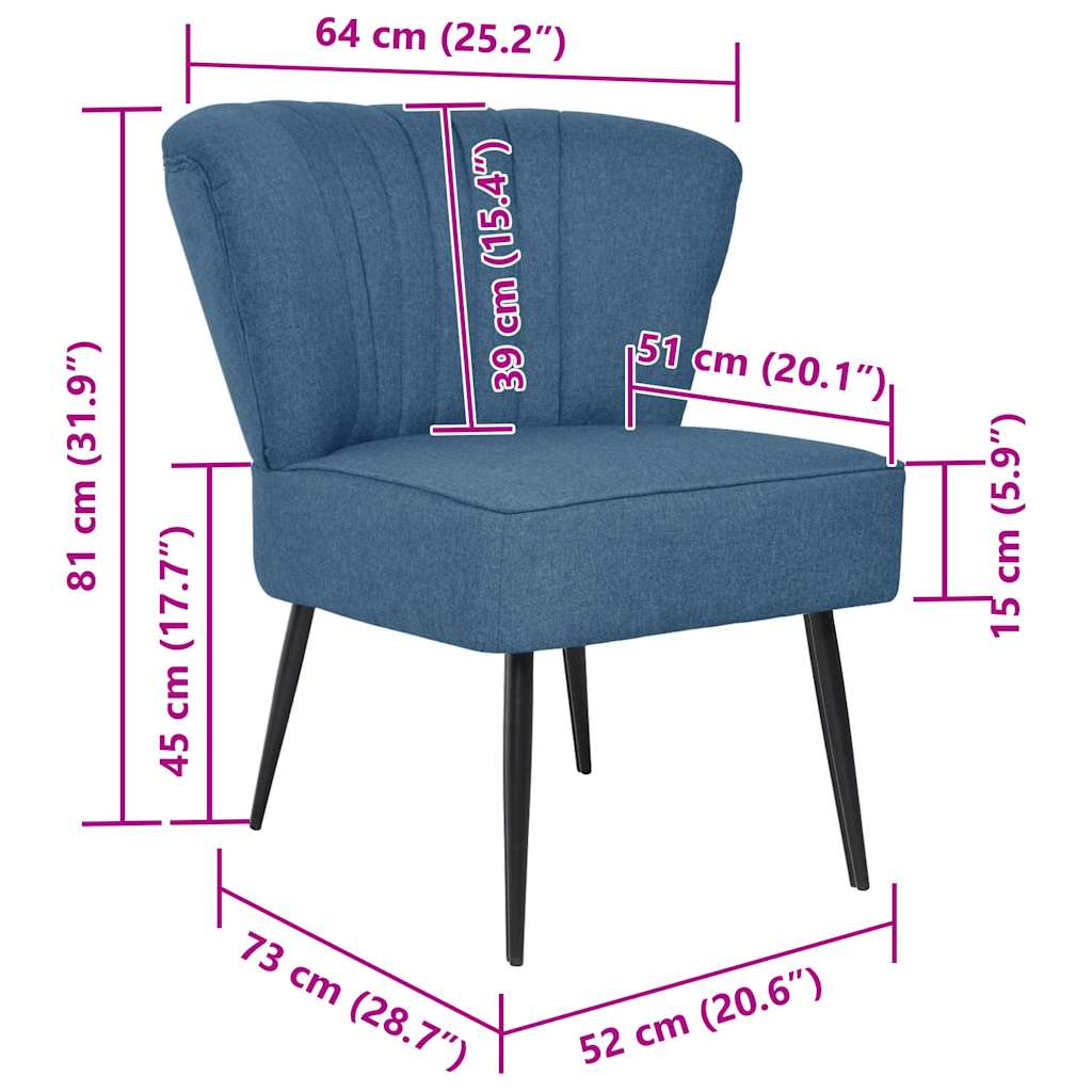 Sillón de cóctel tela azul
