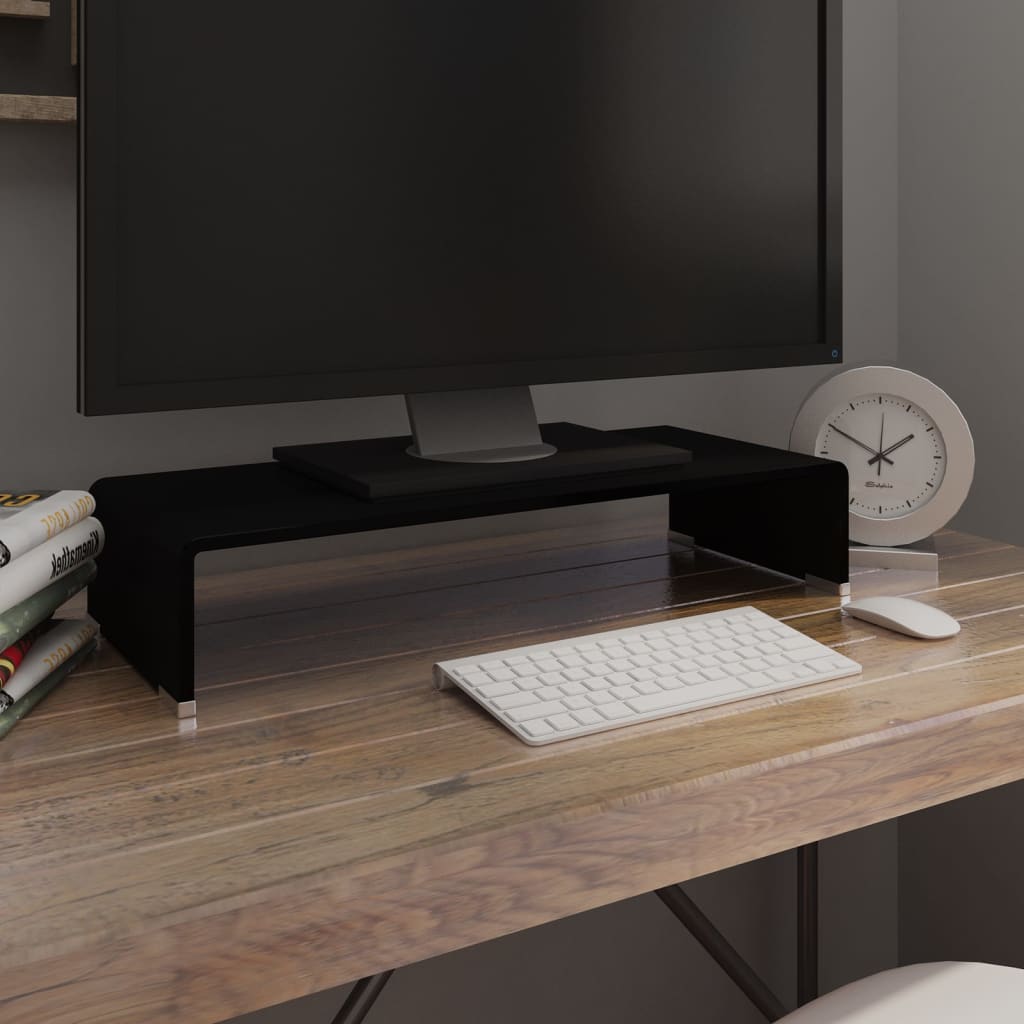 Mueble TV/Elevador de monitor cristal verde 100x30x13 cm