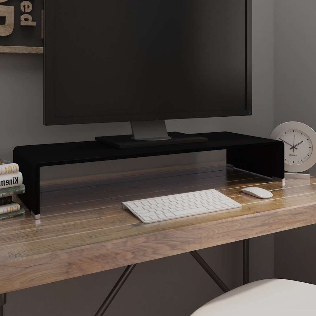 Mueble TV/Elevador de monitor cristal verde 100x30x13 cm