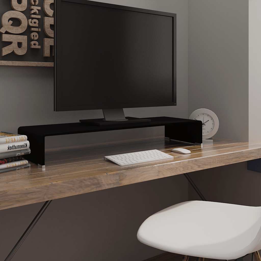 Mueble TV/Elevador de monitor cristal verde 100x30x13 cm