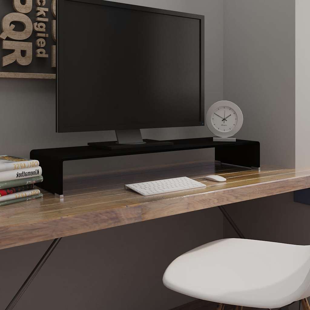 Mueble TV/Elevador de monitor cristal verde 100x30x13 cm