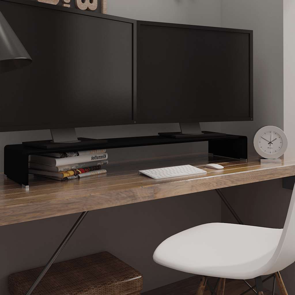 Mueble TV/Elevador de monitor cristal verde 100x30x13 cm