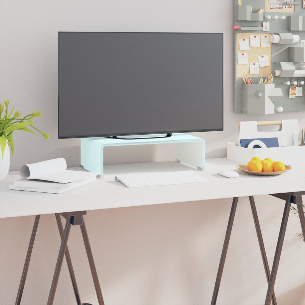 Mueble TV/Elevador de monitor cristal verde 100x30x13 cm