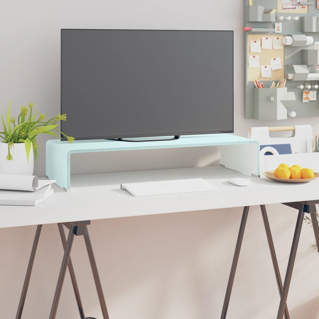 Mueble TV/Elevador de monitor cristal verde 100x30x13 cm