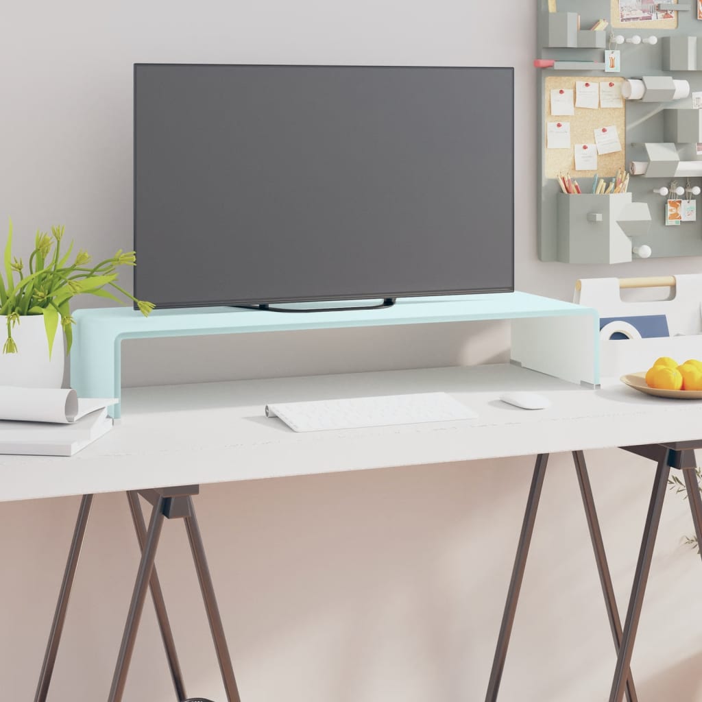 Mueble TV/Elevador de monitor cristal verde 100x30x13 cm