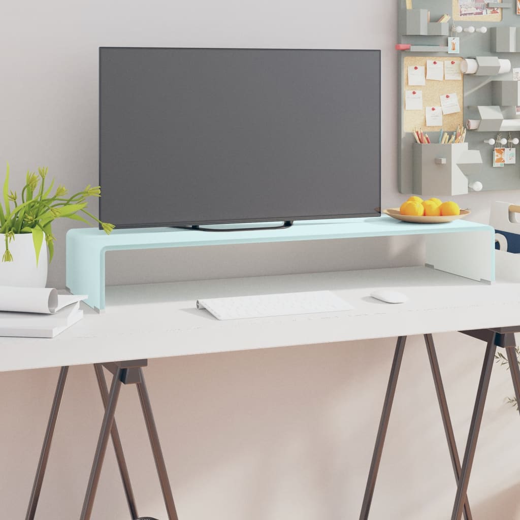 Mueble TV/Elevador de monitor cristal verde 100x30x13 cm