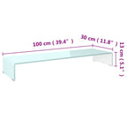Mueble TV/Elevador de monitor cristal verde 100x30x13 cm