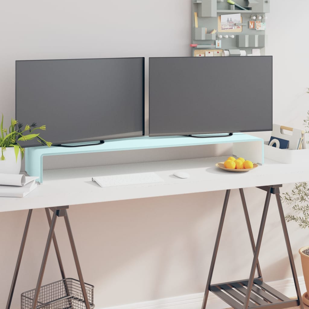 Mueble TV/Elevador de monitor cristal verde 100x30x13 cm