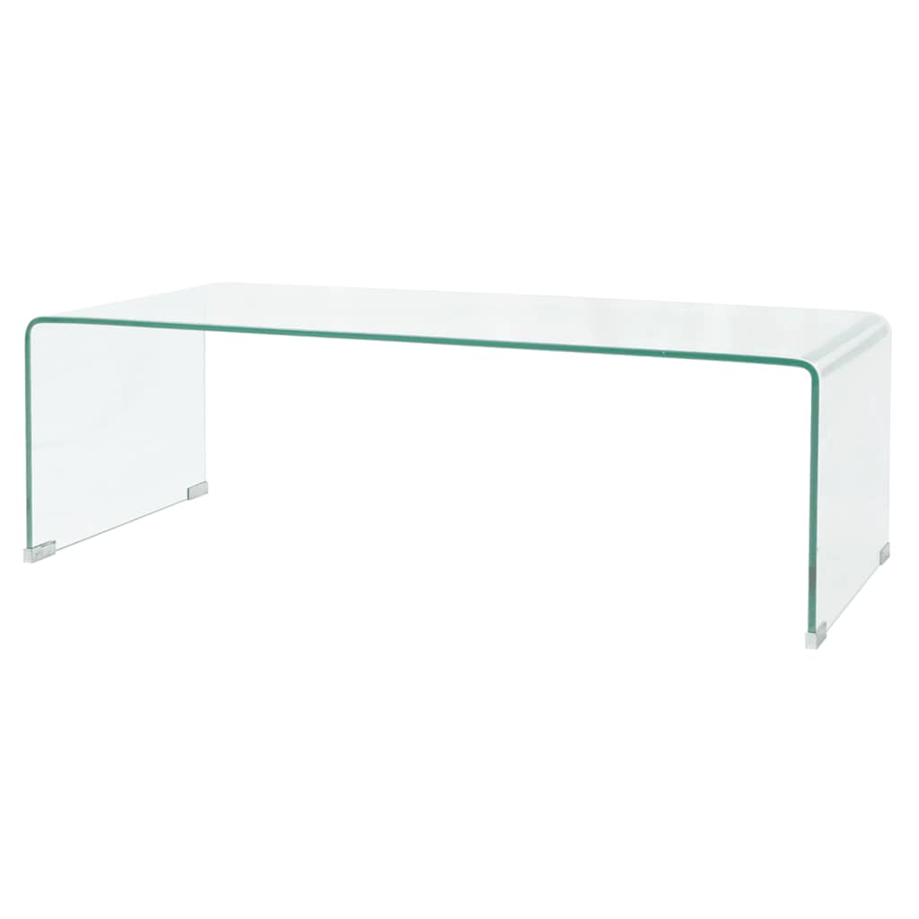 Mesa de centro de vidrio templado transparente 98x45x30 cm