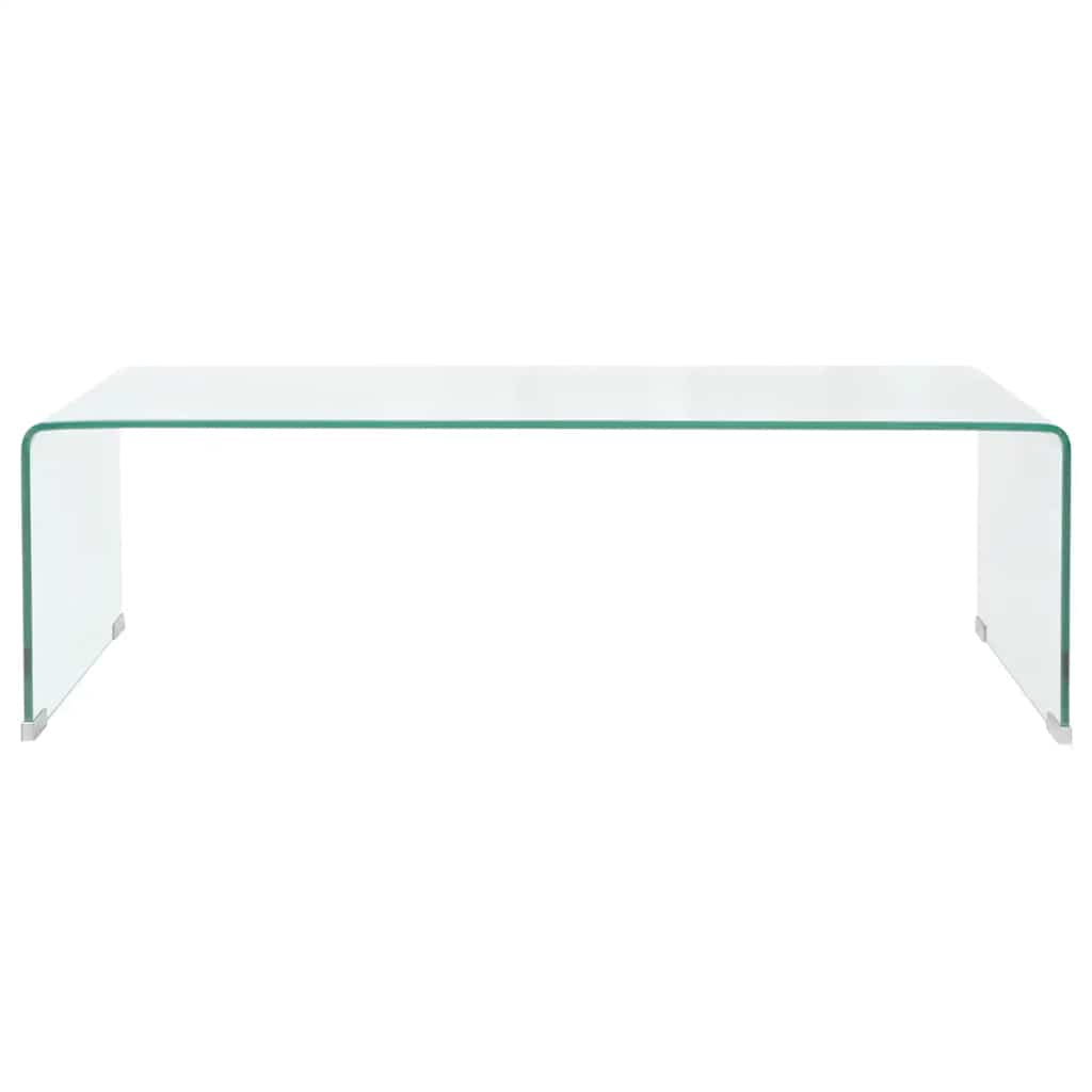 Mesa de centro de vidrio templado transparente 98x45x30 cm