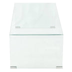 Mesa de centro de vidrio templado transparente 98x45x30 cm