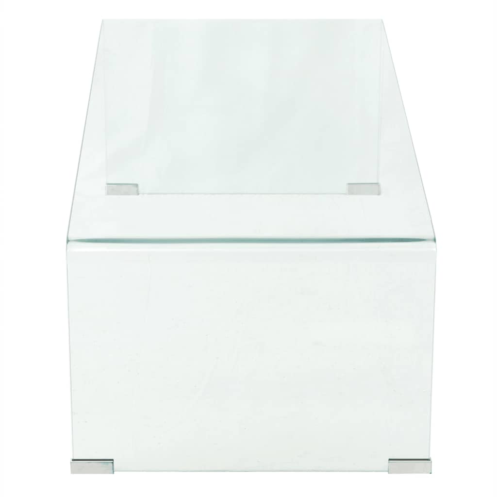 Mesa de centro de vidrio templado transparente 98x45x30 cm