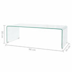 Mesa de centro de vidrio templado transparente 98x45x30 cm