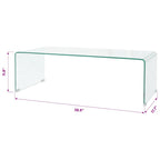 Mesa de centro de vidrio templado transparente 98x45x30 cm