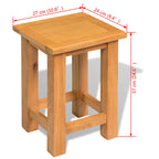 Mesa auxiliar de madera maciza de roble 27x24x37 cm
