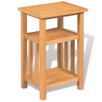Mesa auxiliar con estante de madera de roble maciza 27x35x55cm