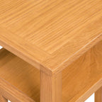 Mesa auxiliar con estante de madera de roble maciza 27x35x55cm
