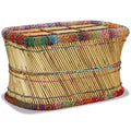Mesa de centro con detalles chindi bambú multicolor