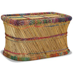 Mesa de centro con detalles chindi bambú multicolor