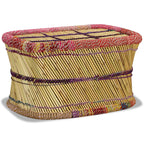 Mesa de centro con detalles chindi bambú multicolor