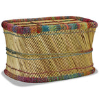 Mesa de centro con detalles chindi bambú multicolor