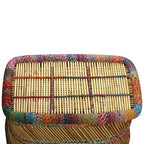 Mesa de centro con detalles chindi bambú multicolor