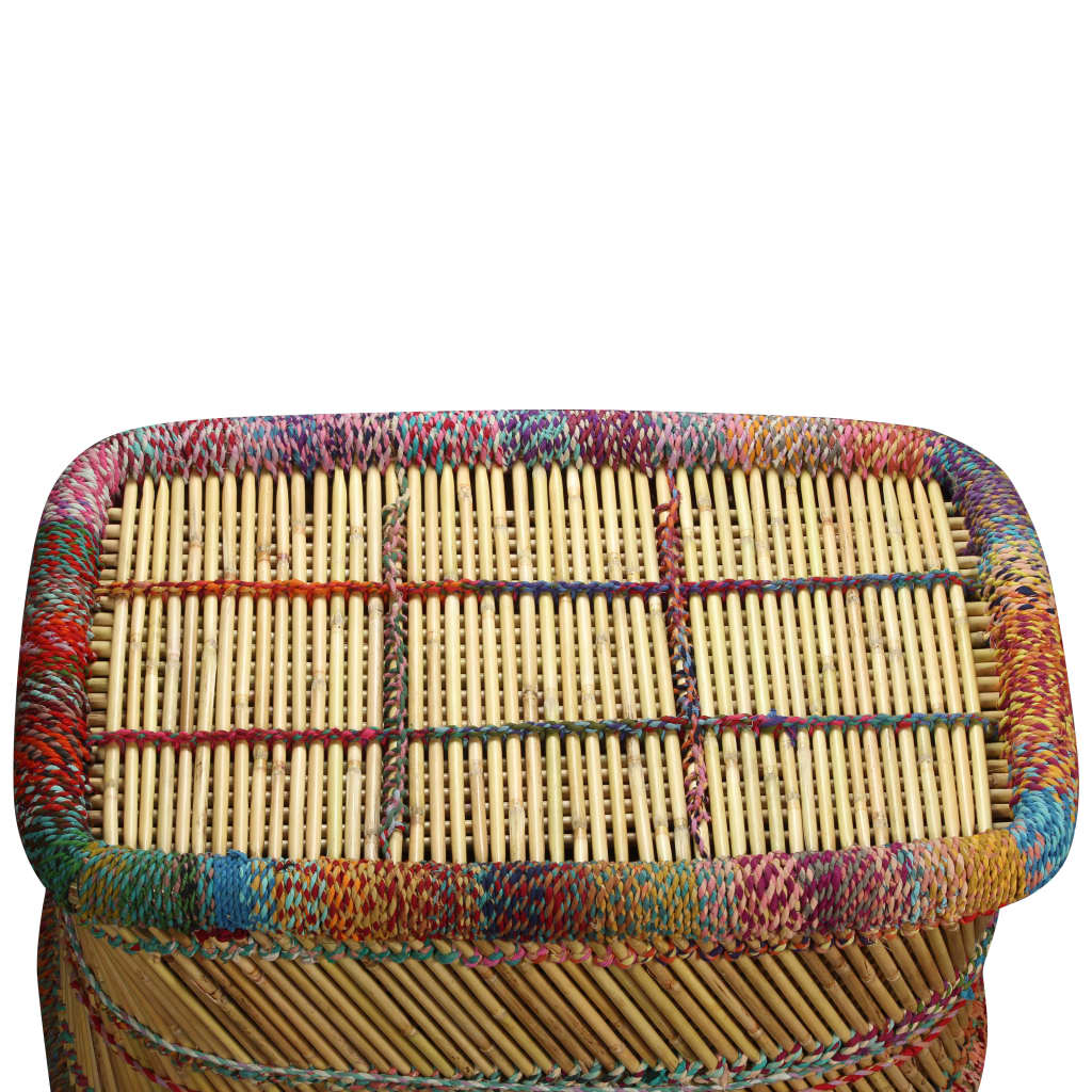 Mesa de centro con detalles chindi bambú multicolor