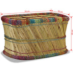 Mesa de centro con detalles chindi bambú multicolor