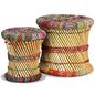 Bancos com detalhes Chindi 2 unidades bambu multicolor