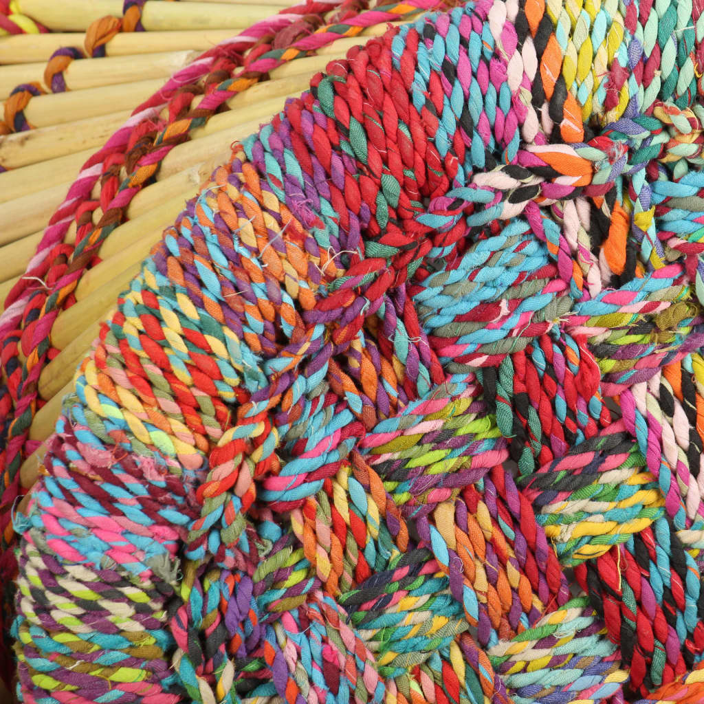 Taburetes con detalles Chindi 2 unidades bambú multicolor