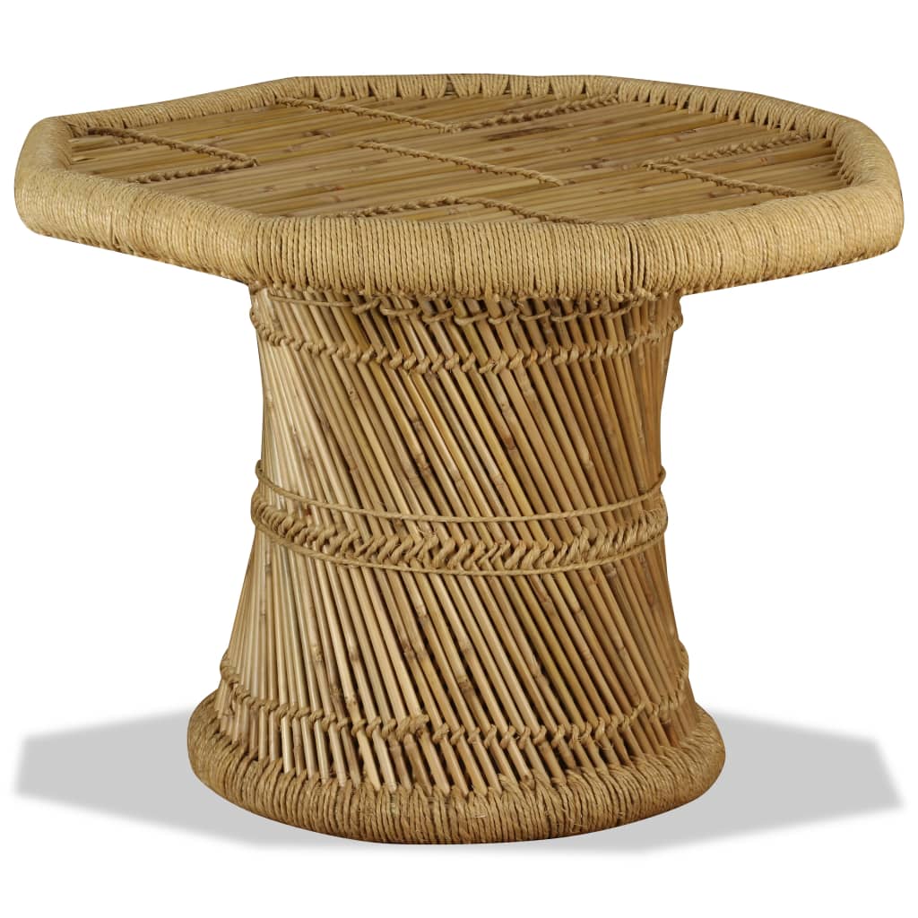 Mesa de centro octogonal de bambú 60x60x45 cm